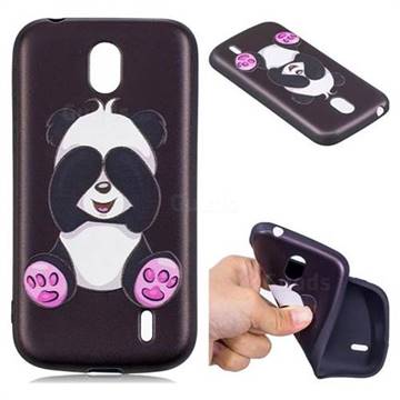 Lovely Panda 3D Embossed Relief Black Soft Back Cover for Nokia 1