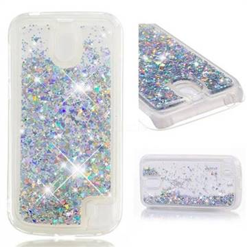 Dynamic Liquid Glitter Quicksand Sequins TPU Phone Case for Nokia 1 - Silver