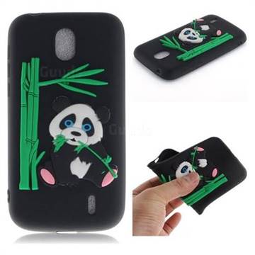 Panda Eating Bamboo Soft 3D Silicone Case for Nokia 1 - Black