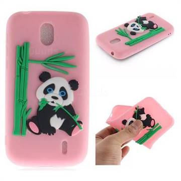 Panda Eating Bamboo Soft 3D Silicone Case for Nokia 1 - Pink
