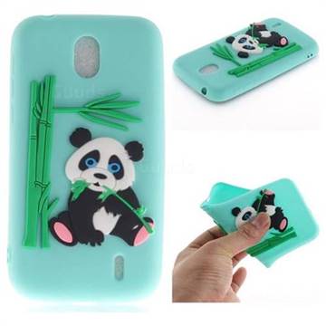 Panda Eating Bamboo Soft 3D Silicone Case for Nokia 1 - Green