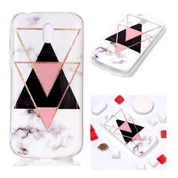 Inverted Triangle Black Soft TPU Marble Pattern Phone Case for Nokia 1