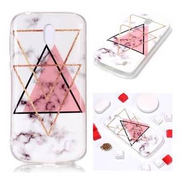 Inverted Triangle Powder Soft TPU Marble Pattern Phone Case for Nokia 1