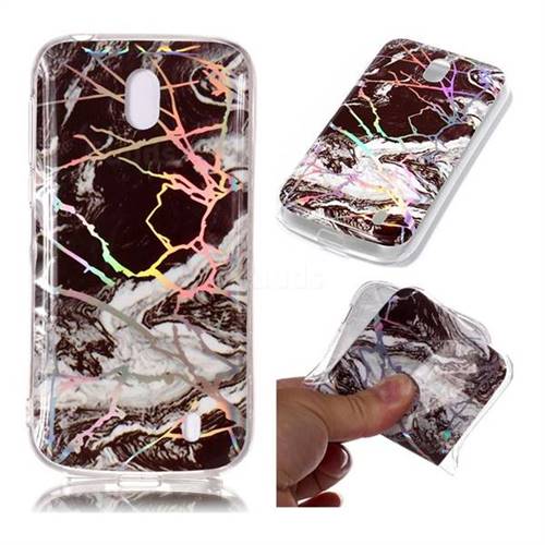 White Black Marble Pattern Bright Color Laser Soft TPU Case for Nokia 1