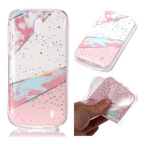 Matching Color Marble Pattern Bright Color Laser Soft TPU Case for Nokia 1