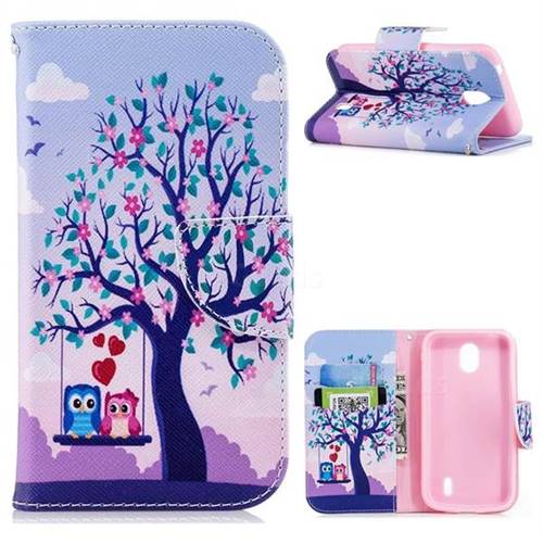 Tree and Owls Leather Wallet Case for Nokia 1