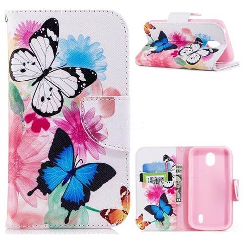 Vivid Flying Butterflies Leather Wallet Case for Nokia 1