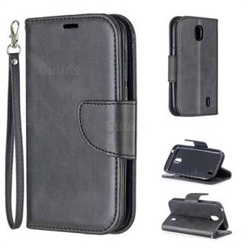 Classic Sheepskin PU Leather Phone Wallet Case for Nokia 1 - Black