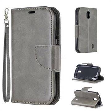 Classic Sheepskin PU Leather Phone Wallet Case for Nokia 1 - Gray