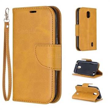 Classic Sheepskin PU Leather Phone Wallet Case for Nokia 1 - Yellow