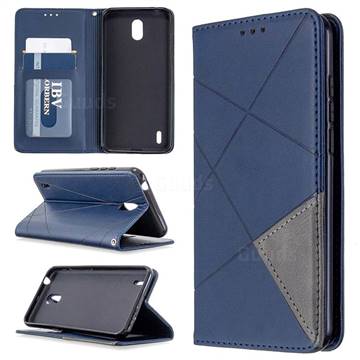 Prismatic Slim Magnetic Sucking Stitching Wallet Flip Cover for Nokia 1.3 - Blue