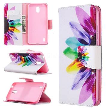 Seven-color Flowers Leather Wallet Case for Nokia 1.3