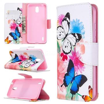 Vivid Flying Butterflies Leather Wallet Case for Nokia 1.3