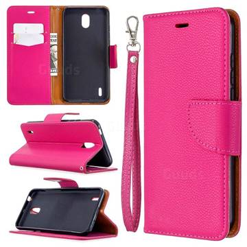Classic Luxury Litchi Leather Phone Wallet Case for Nokia 1.3 - Rose