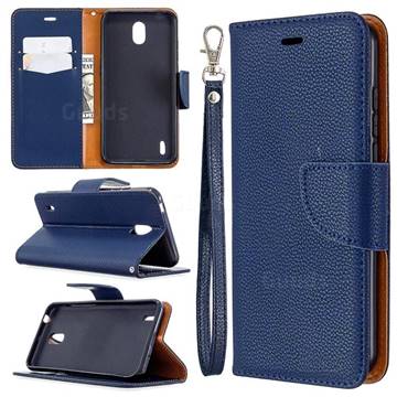 Classic Luxury Litchi Leather Phone Wallet Case for Nokia 1.3 - Blue