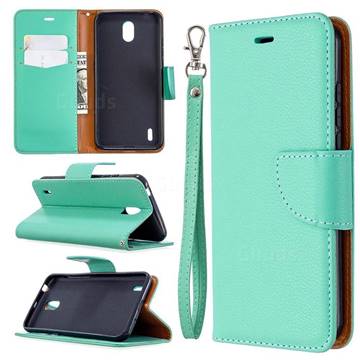 Classic Luxury Litchi Leather Phone Wallet Case for Nokia 1.3 - Green