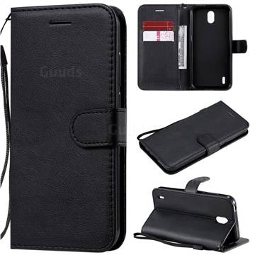 Retro Greek Classic Smooth PU Leather Wallet Phone Case for Nokia 1.3 - Black