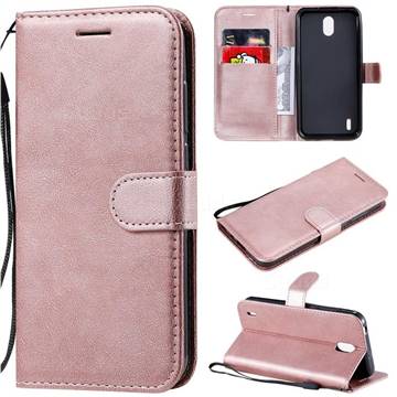 Retro Greek Classic Smooth PU Leather Wallet Phone Case for Nokia 1.3 - Rose Gold