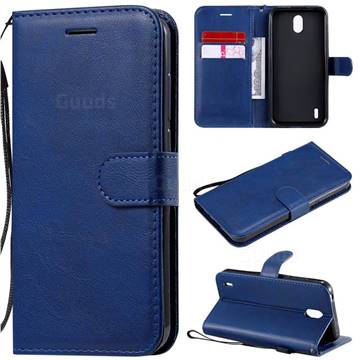 Retro Greek Classic Smooth PU Leather Wallet Phone Case for Nokia 1.3 - Blue