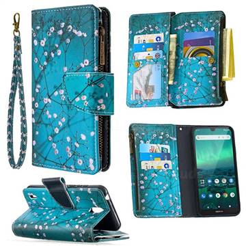 Blue Plum Binfen Color BF03 Retro Zipper Leather Wallet Phone Case for Nokia 1.3