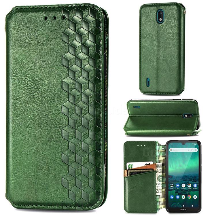 Ultra Slim Fashion Business Card Magnetic Automatic Suction Leather Flip Cover for Nokia 1.3 - Green