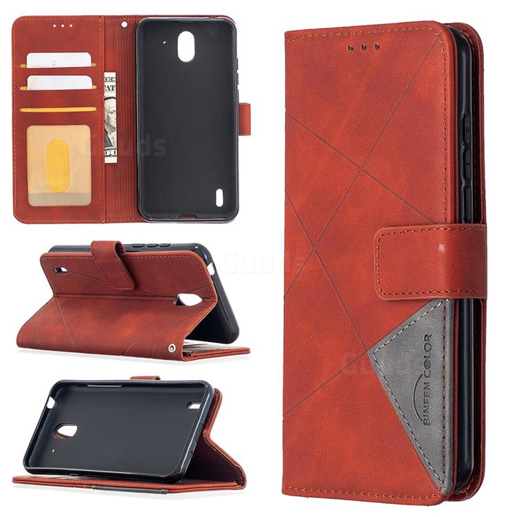 Binfen Color BF05 Prismatic Slim Wallet Flip Cover for Nokia 1.3 - Brown