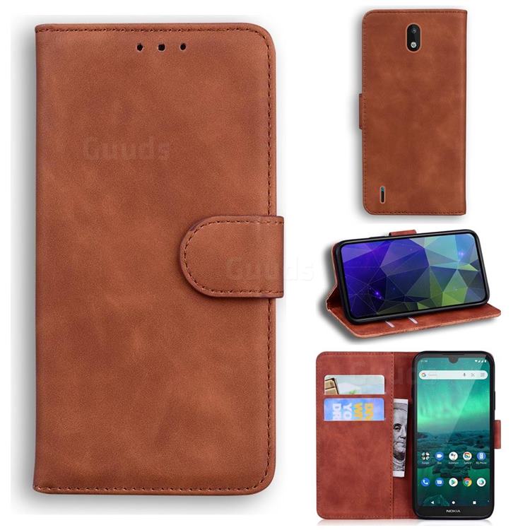 Retro Classic Skin Feel Leather Wallet Phone Case for Nokia 1.3 - Brown