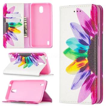 Sun Flower Slim Magnetic Attraction Wallet Flip Cover for Nokia 1.3