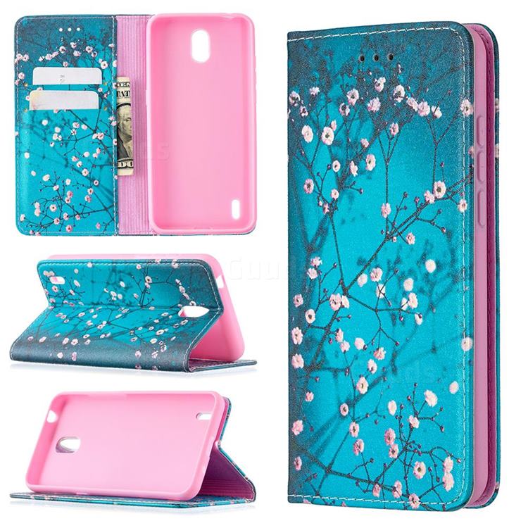 Plum Blossom Slim Magnetic Attraction Wallet Flip Cover for Nokia 1.3