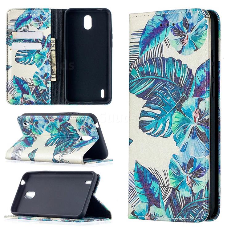 Blue Leaf Slim Magnetic Attraction Wallet Flip Cover for Nokia 1.3