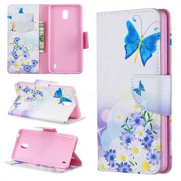 Butterflies Flowers Leather Wallet Case for Nokia 1 Plus (2019)