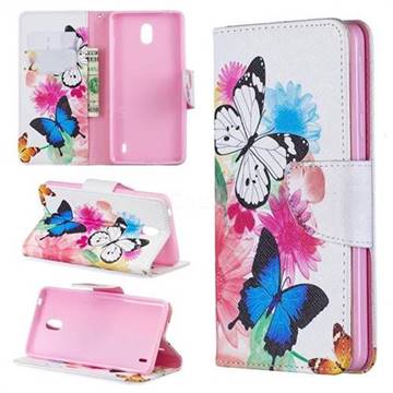 Vivid Flying Butterflies Leather Wallet Case for Nokia 1 Plus (2019)