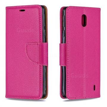 Classic Luxury Litchi Leather Phone Wallet Case for Nokia 1 Plus (2019) - Rose