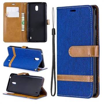 Jeans Cowboy Denim Leather Wallet Case for Nokia 1 Plus (2019) - Sapphire