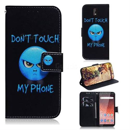 Not Touch My Phone PU Leather Wallet Case for Nokia 1 Plus (2019)