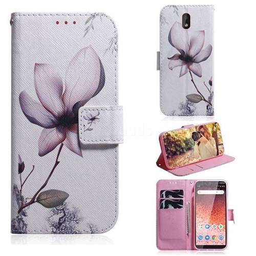 Magnolia Flower PU Leather Wallet Case for Nokia 1 Plus (2019)