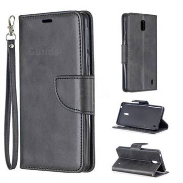 Classic Sheepskin PU Leather Phone Wallet Case for Nokia 1 Plus (2019) - Black