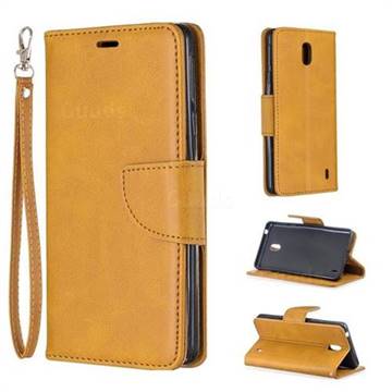 Classic Sheepskin PU Leather Phone Wallet Case for Nokia 1 Plus (2019) - Yellow