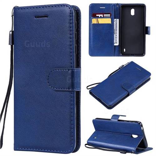 Retro Greek Classic Smooth PU Leather Wallet Phone Case for Nokia 1 Plus (2019) - Blue