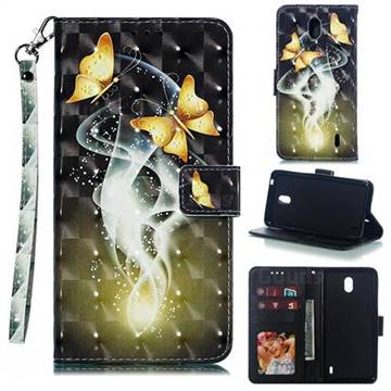 Dream Butterfly 3D Painted Leather Phone Wallet Case for Nokia 1 Plus (2019)