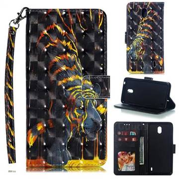 Tiger Totem 3D Painted Leather Phone Wallet Case for Nokia 1 Plus (2019)