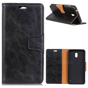 MURREN Luxury Crazy Horse PU Leather Wallet Phone Case for Nokia 2 - Black