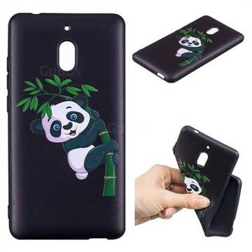 Bamboo Panda 3D Embossed Relief Black Soft Back Cover for Nokia 2.1