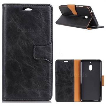 MURREN Luxury Crazy Horse PU Leather Wallet Phone Case for Nokia 2.1 - Black
