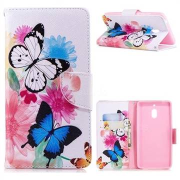 Vivid Flying Butterflies Leather Wallet Case for Nokia 2.1