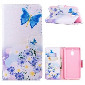 Butterflies Flowers Leather Wallet Case for Nokia 2.1