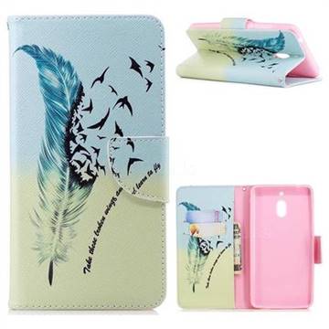 Feather Bird Leather Wallet Case for Nokia 2.1