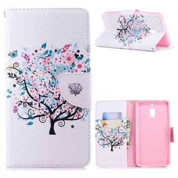 Colorful Tree Leather Wallet Case for Nokia 2.1