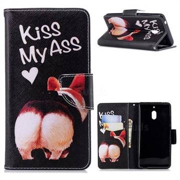 Lovely Pig Ass Leather Wallet Case for Nokia 2.1