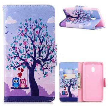 Tree and Owls Leather Wallet Case for Nokia 2.1